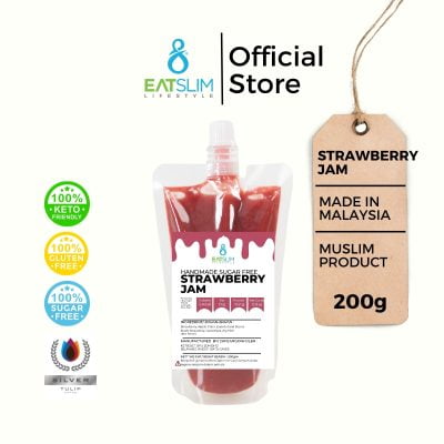 Eatslim Lifestyle Strawberry Jam Probiotic 200gm [Sugar Free, Gluten Free, Atkin, Keto Friendly] Diet Mudah Sedap